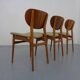 Dining Chairs in Walnut & Beech, 1960s, Set of 3