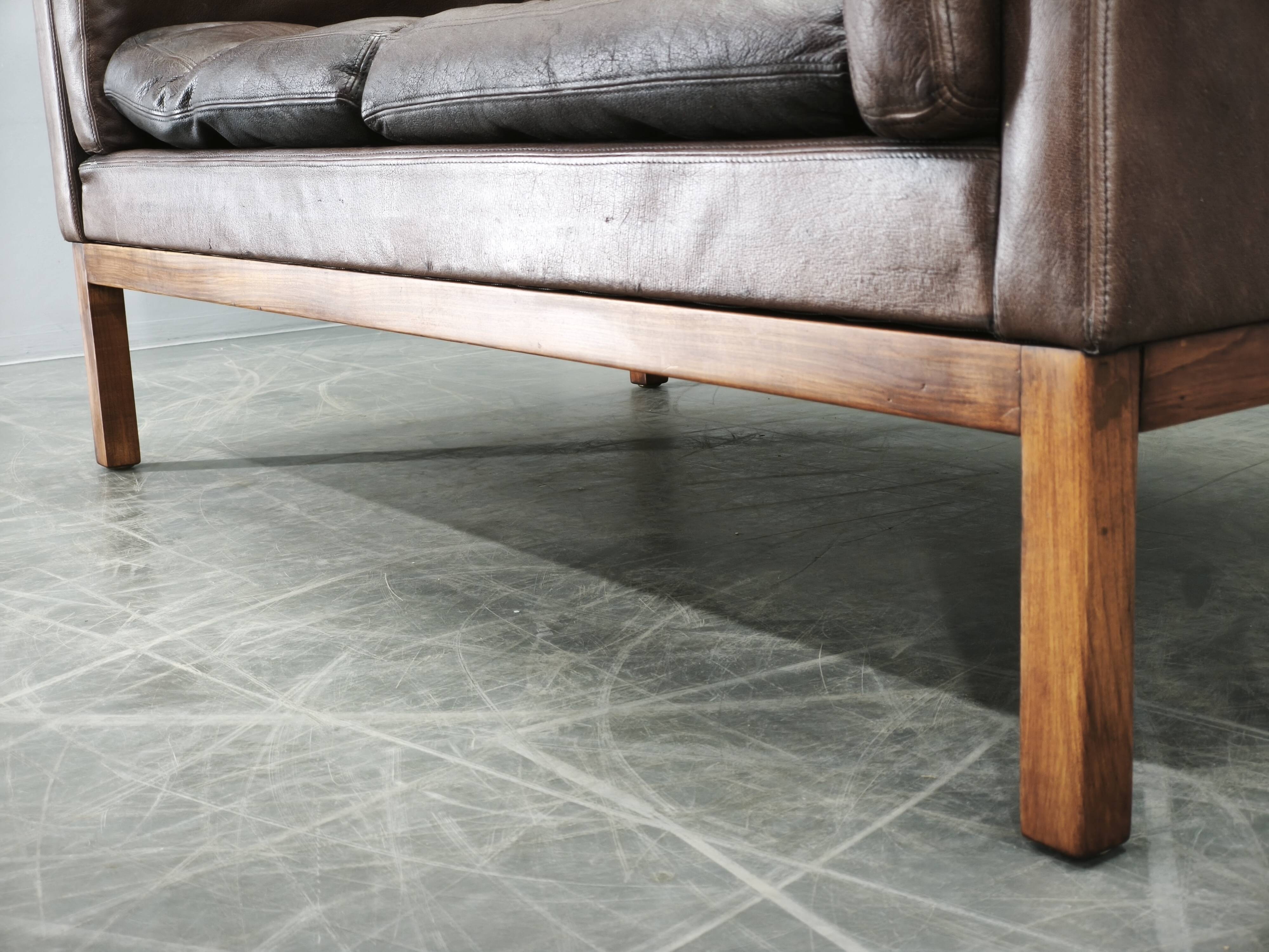 JK 922 Wagon Leather Sofa by Jørgen Kastholm, Denmark, 1960s