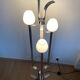 Space age lamp in brushed steel and opalin glass, 1970