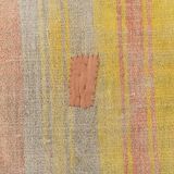5x7 Pale Red & Yellow Striped Kilim Rug, 147x229Cm
