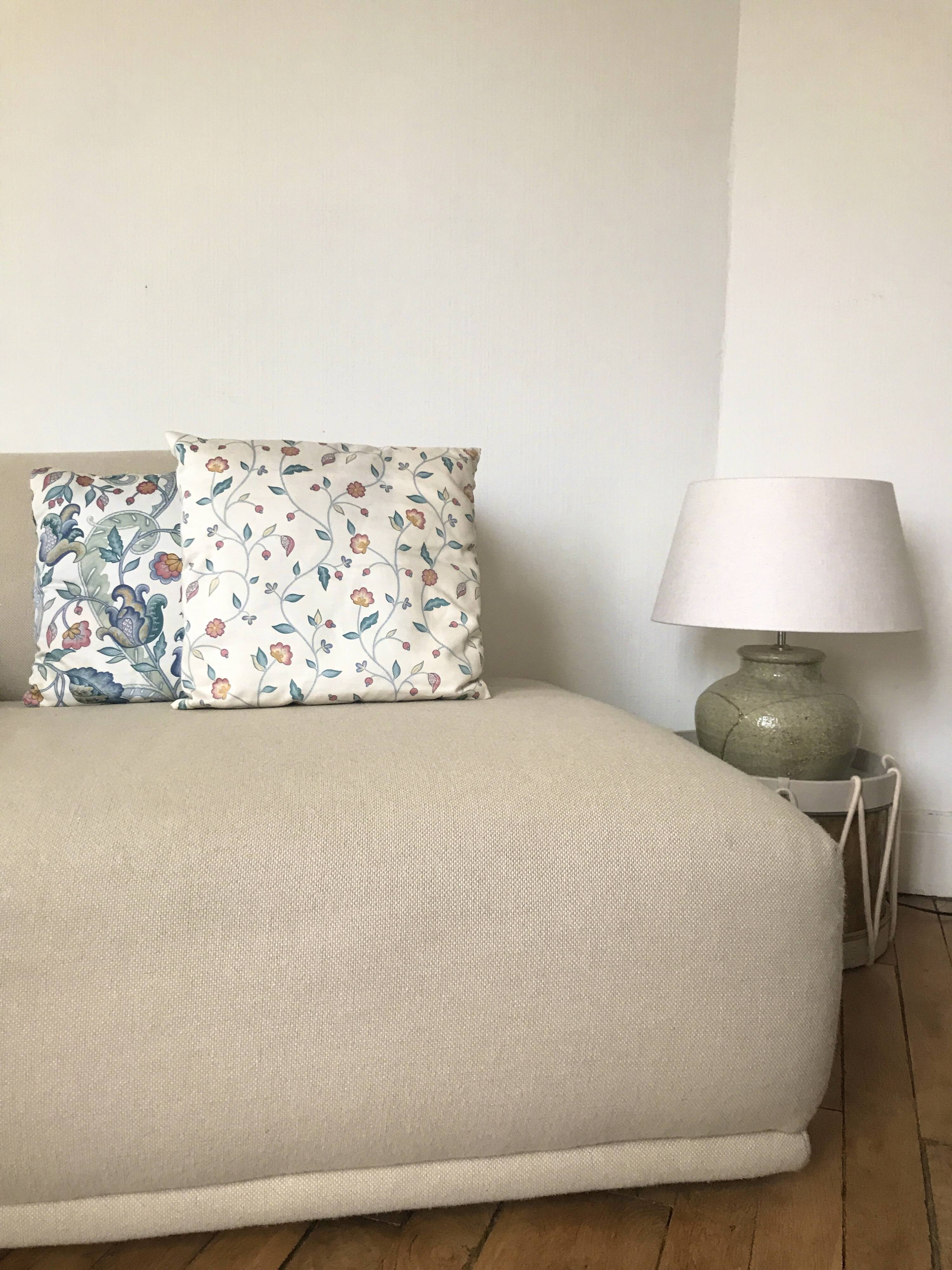 Duo de coussins vintage, tissus anglais