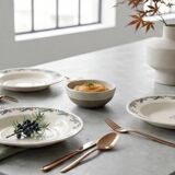 Set of 6 deep plates - Holly Model - HB&M Earthenware - 1900