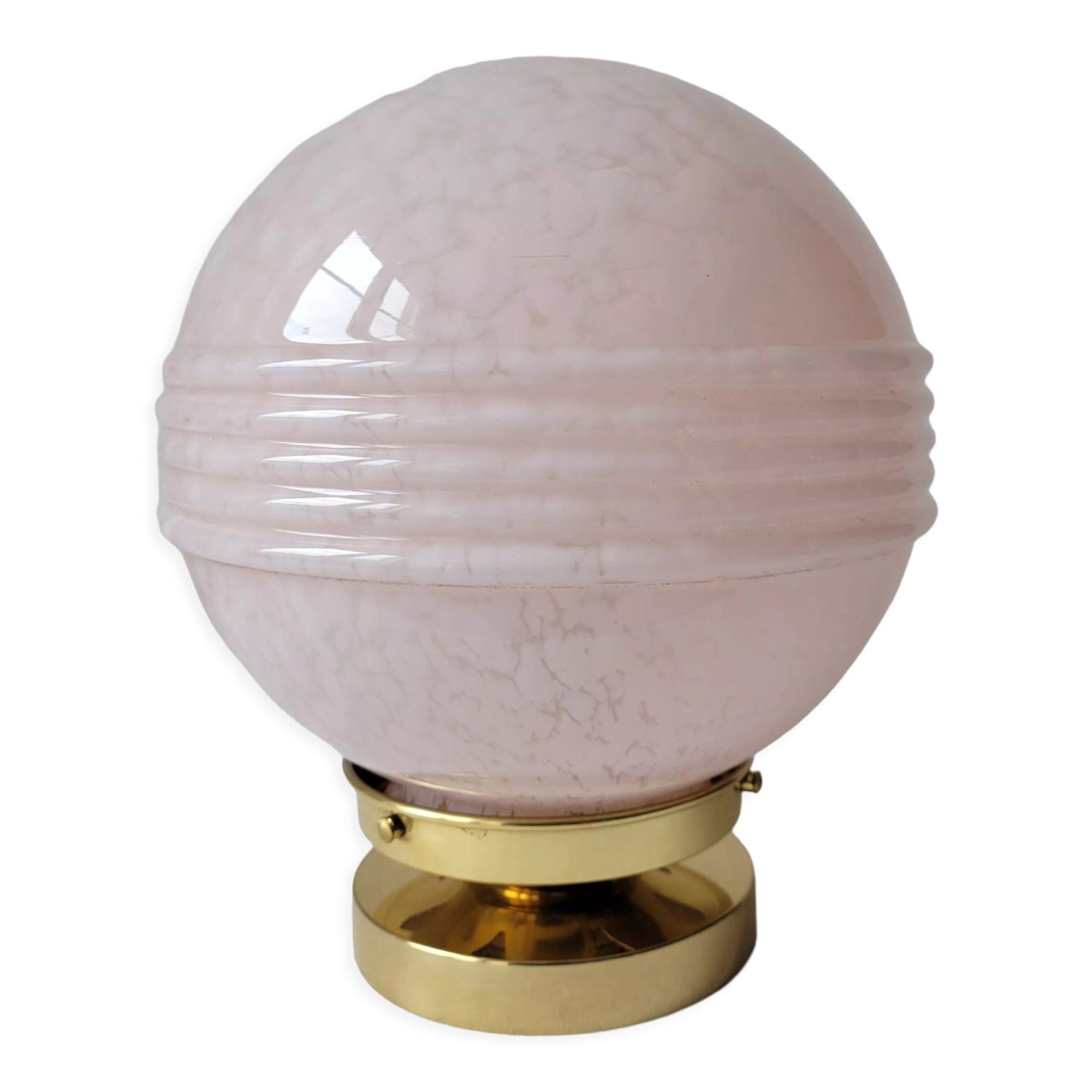 Art Deco lamp in brass and glass by Clichy