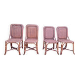 4 Perret and Vibert bamboo and rattan chairs