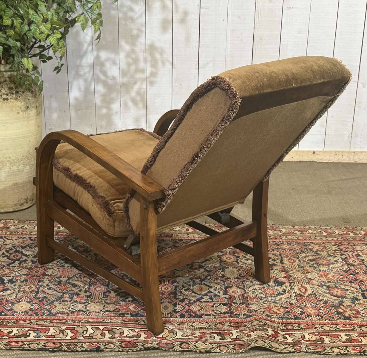 1930s English bridge chair in beech.