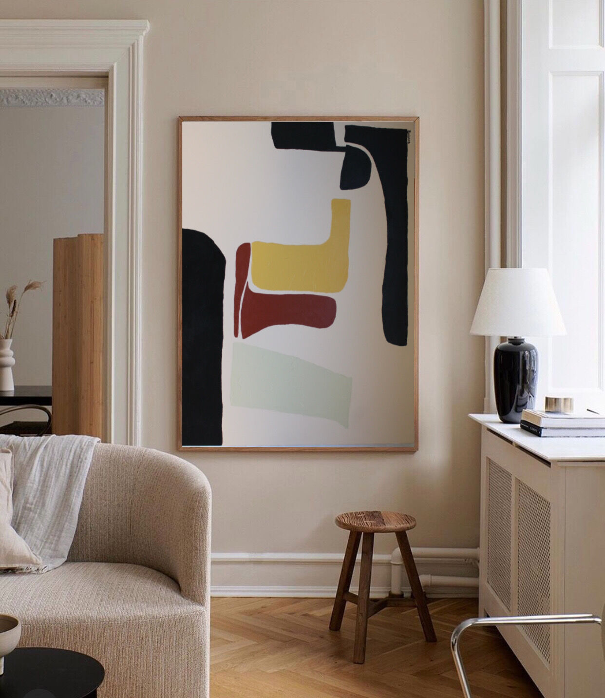 Large abstract acrylic painting for contemporary living room decoration 100x80cm