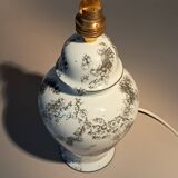 Fine porcelain lamp, hand-painted decoration. Laure Selignac, Paris.