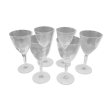 Series of 6 white wine glasses signed Baccarat model Zurich