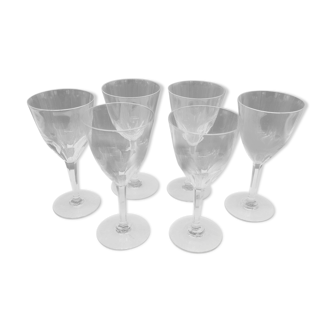 Series of 6 white wine glasses signed Baccarat model Zurich