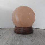 Vintage wood and alabaster ball lamp