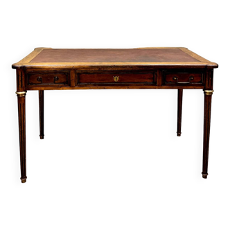 Bureau plat en acajou de style louis xvi xix eme siècle