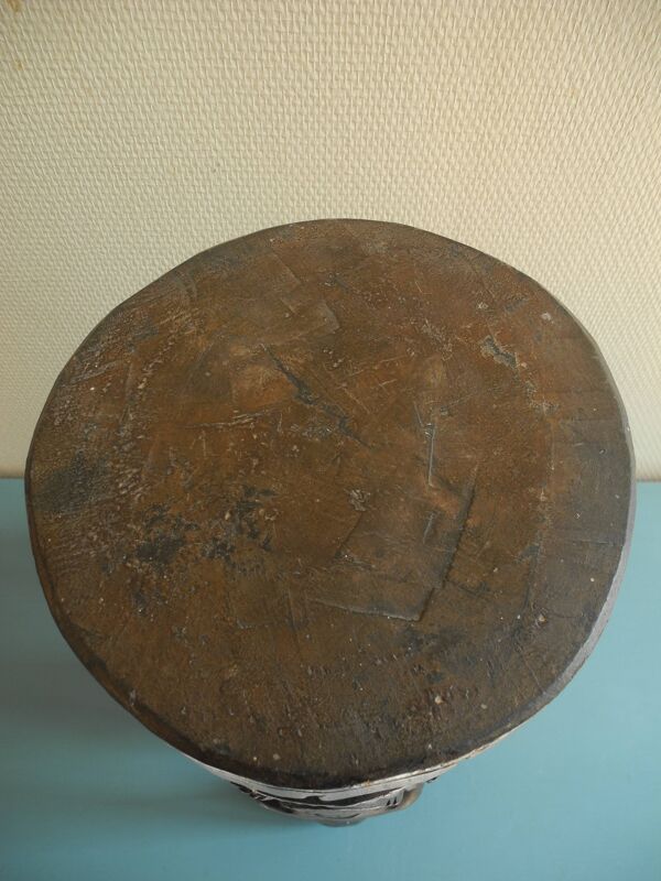 tabouret éléphant porte plante art africain vintage stool 50s