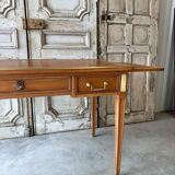 Directoire style flat desk circa 1960 in light cherry wood.