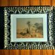 Orientalist table from the 19th century - landscape of Algeria - monogrammed drawing