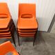 Set of 17 vintage orange chairs 1970