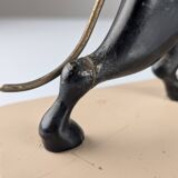 Ariadne and the Panther, Art Deco Sculpture in Wood and Brass, 1920s
