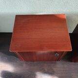 Lot of 2 vintage wooden bedside tables 70s