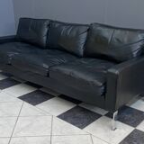 black leather Tecta -seat sofa by Hans Konecke 1960s