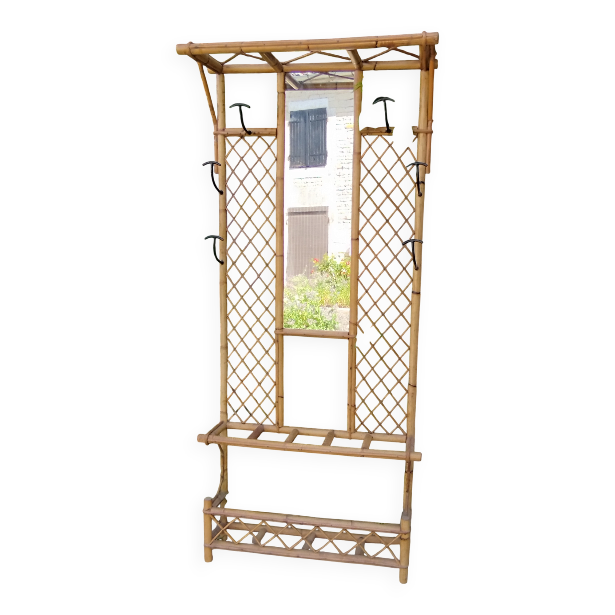 Vintage rattan wardrobe