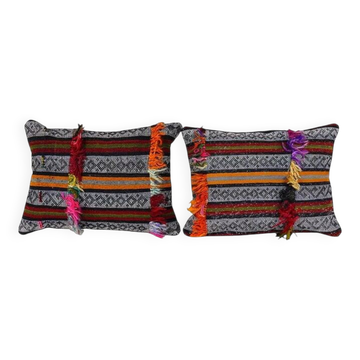 Set of 2 vintage Turkish cushion covers 46x61 cm