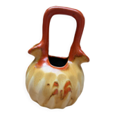 Vase soliflor double ouverture Belgique orange marron vintage