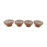 Set of 4 vintage pink glass bowls