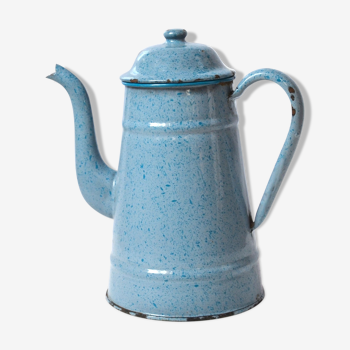 Blue glazed tole coffee maker