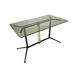 Vintage coffee table with smoked glass top and iron and brass base, Italy 1960s