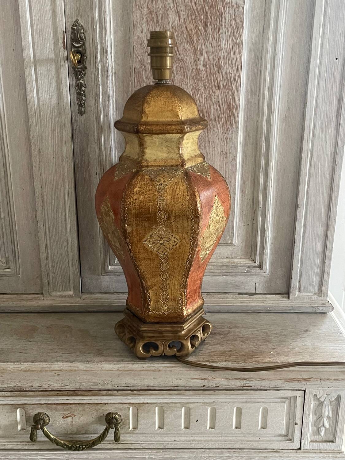 Lampe en céramique décor vénitien