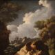Painting wooded landscape with St. John the Baptist from 18th century