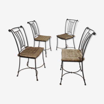 4 old wrought iron chairs - circa 1950