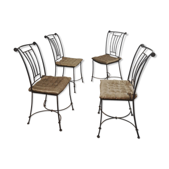 4 old wrought iron chairs - circa 1950