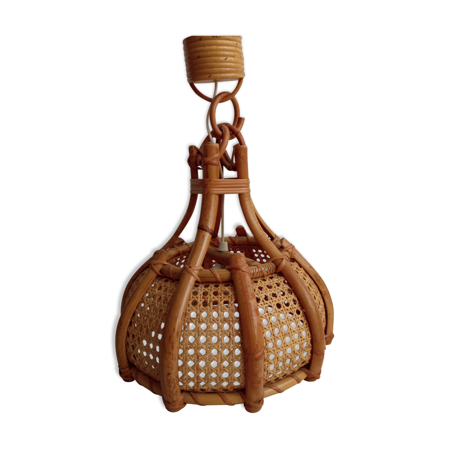 Bamboo and canning hanging lamp