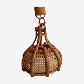 Bamboo and canning hanging lamp