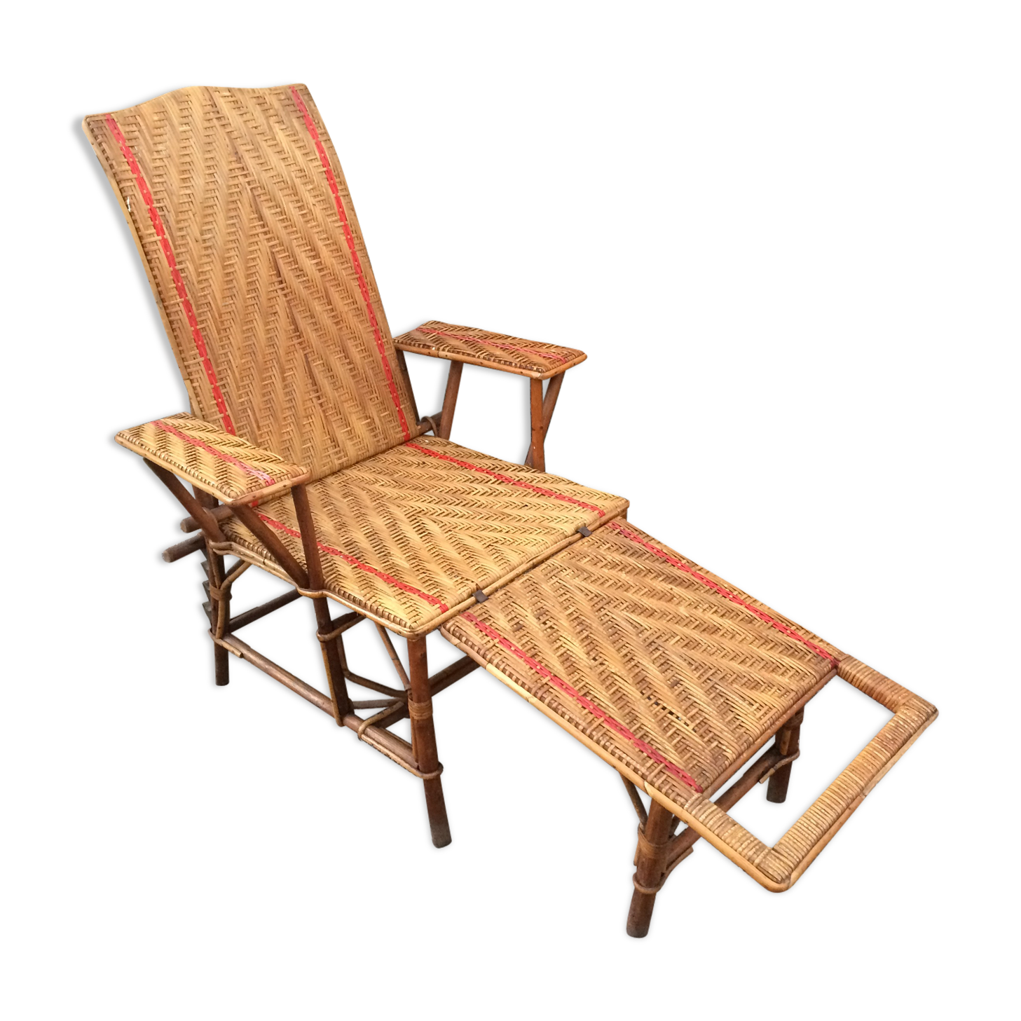 Vintage rattan long chair