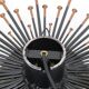 Rare large Dantoft “Sunburst” wall lamp / black / copper / mid-century design / 1960s