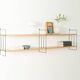 WHB wall shelf with ash wood shelves and black metal ladders