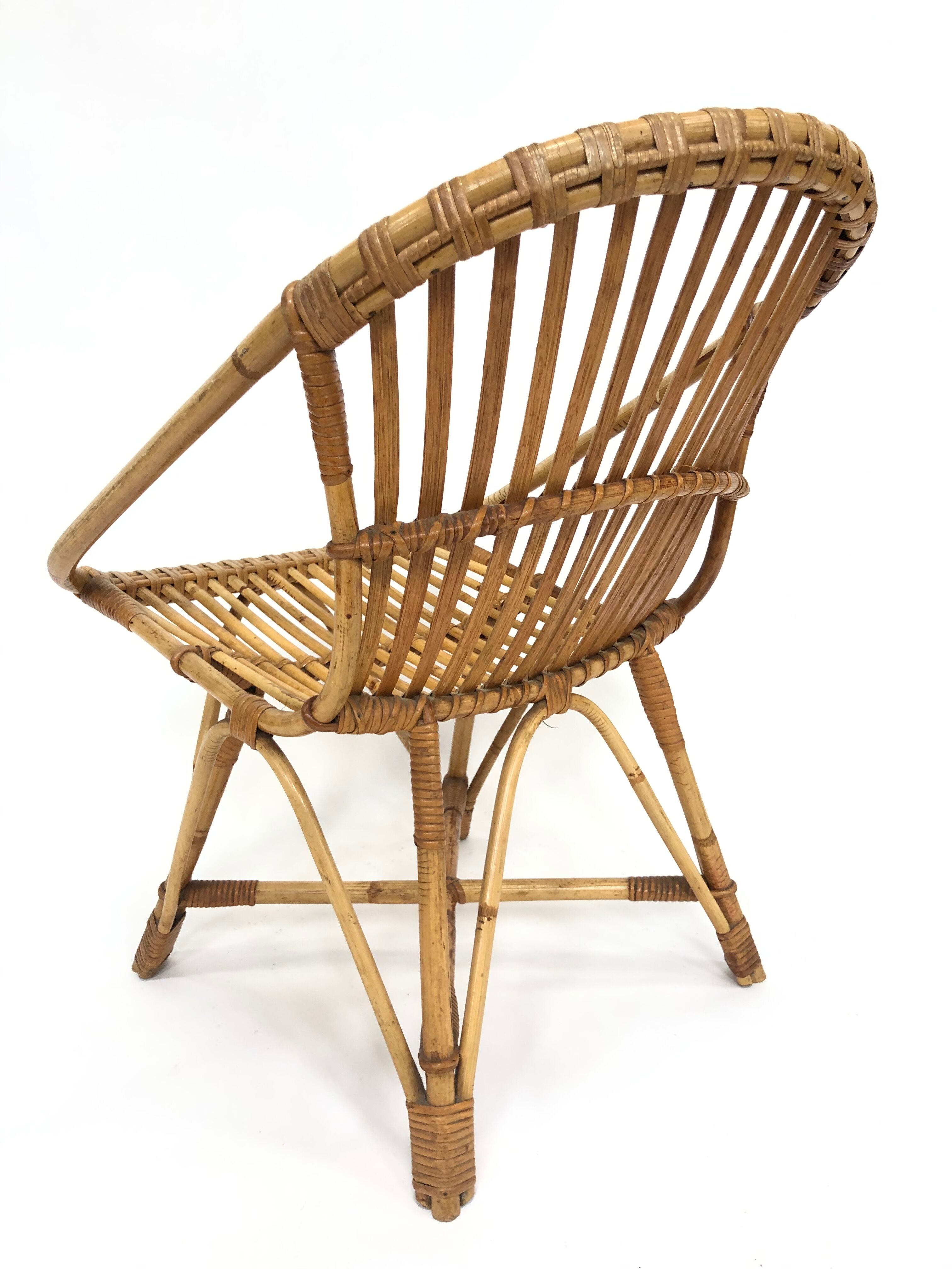 Rohe Noordwolde rattan chair, 1960, Netherlands