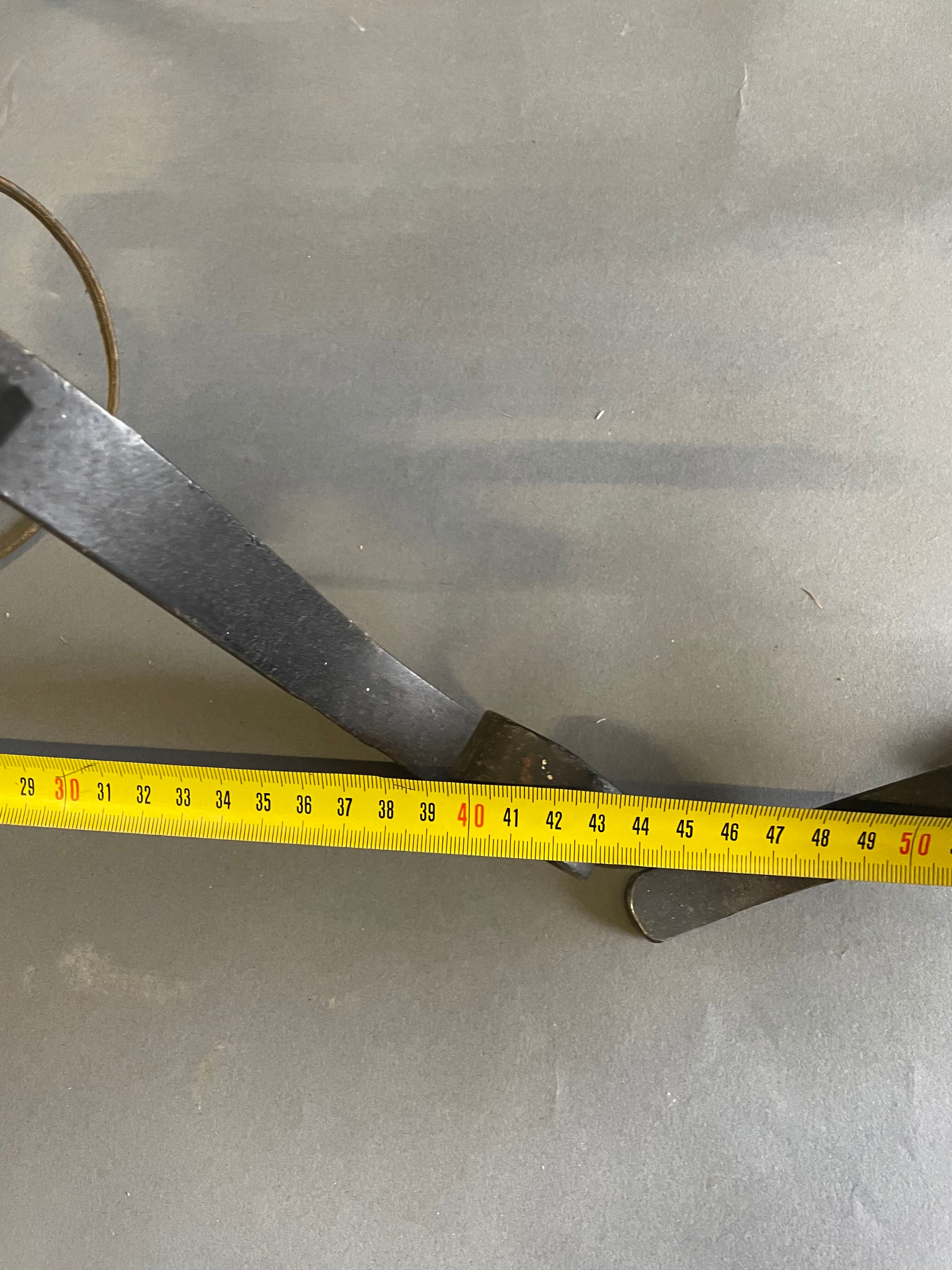 Two wrought iron lamp legs