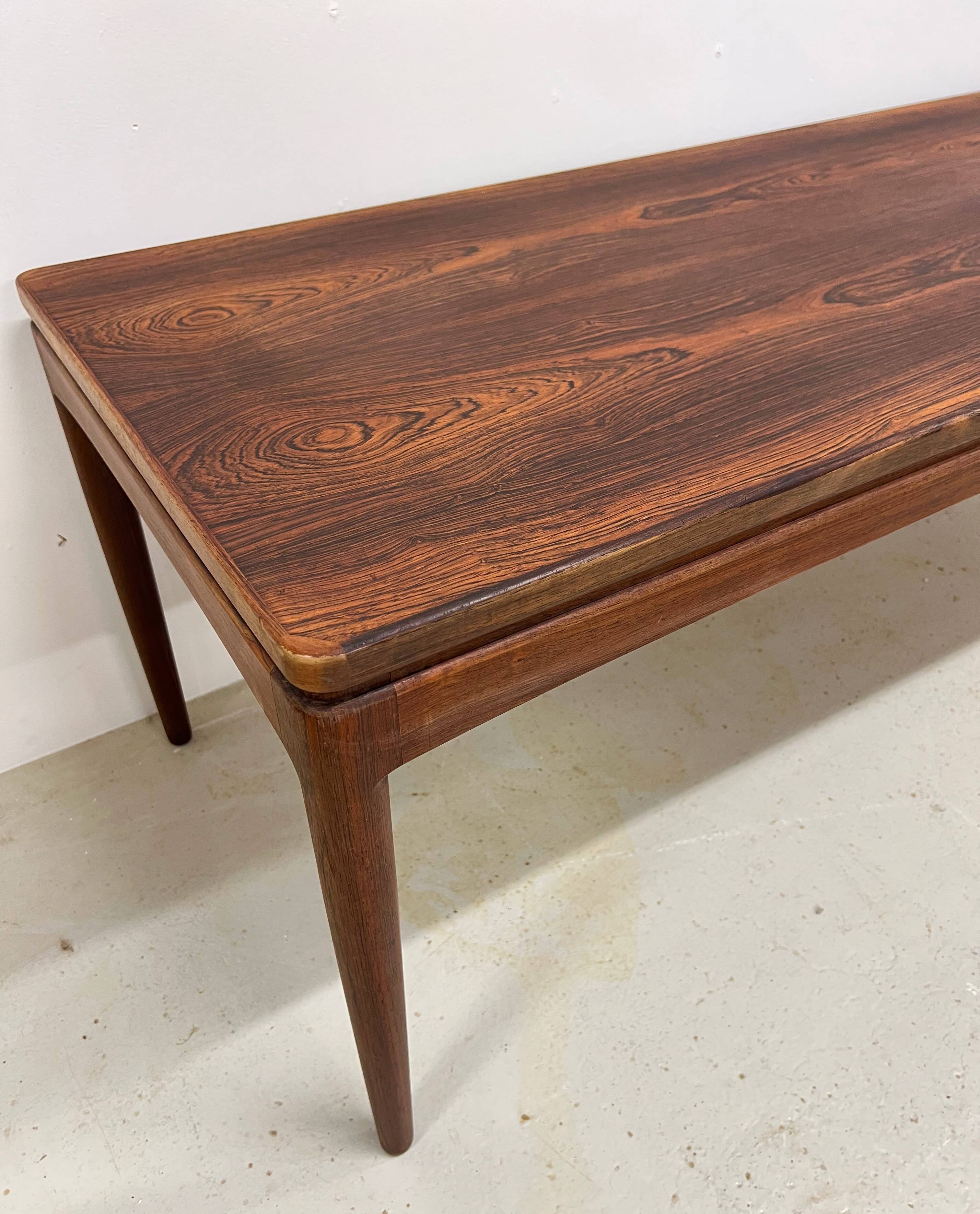 Danish long rosewood coffee table