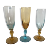 Ensemble de trois flûtes de champagne Georges Sand