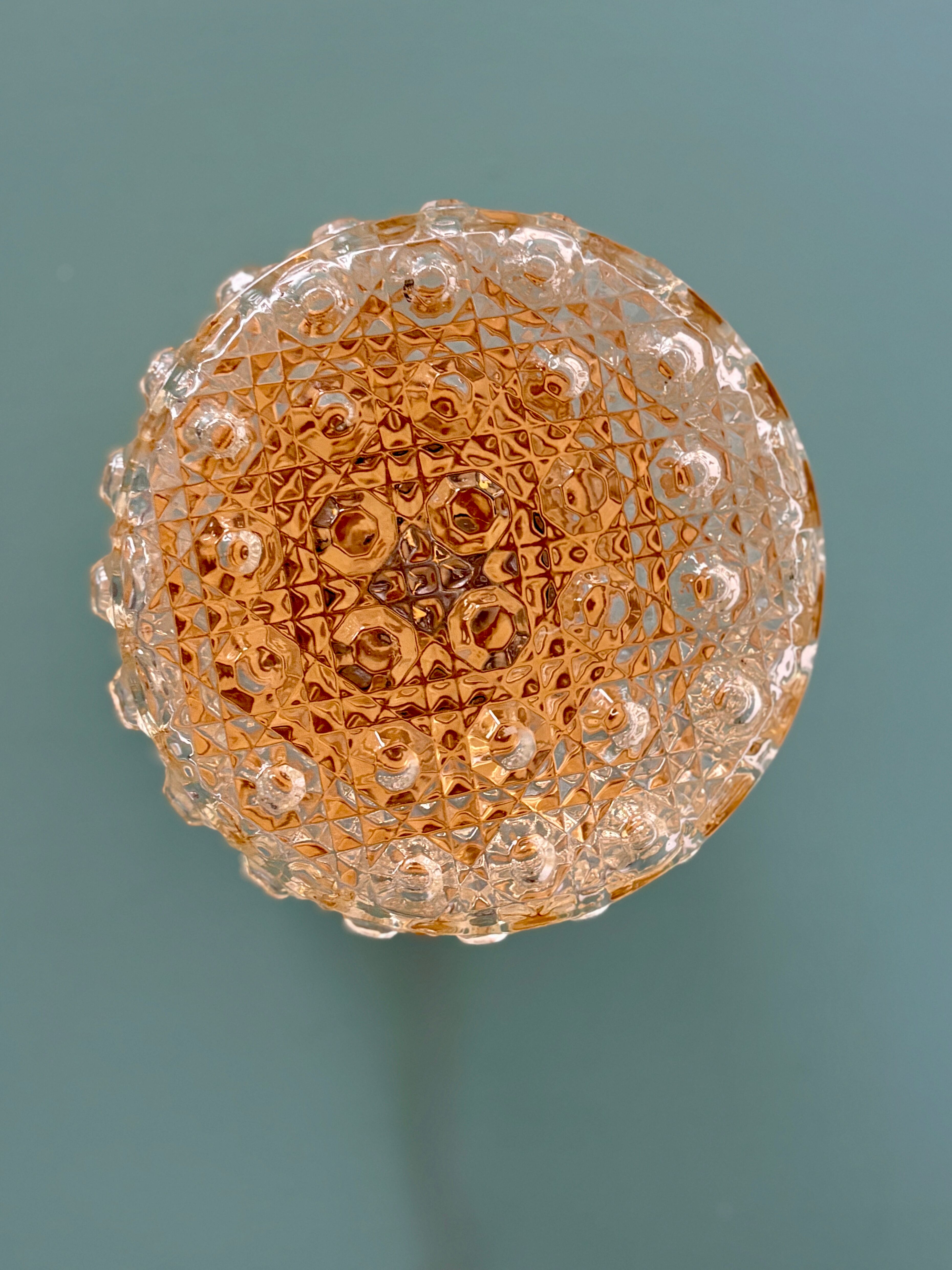 Vintage glass moulded globe wall/ceiling light.