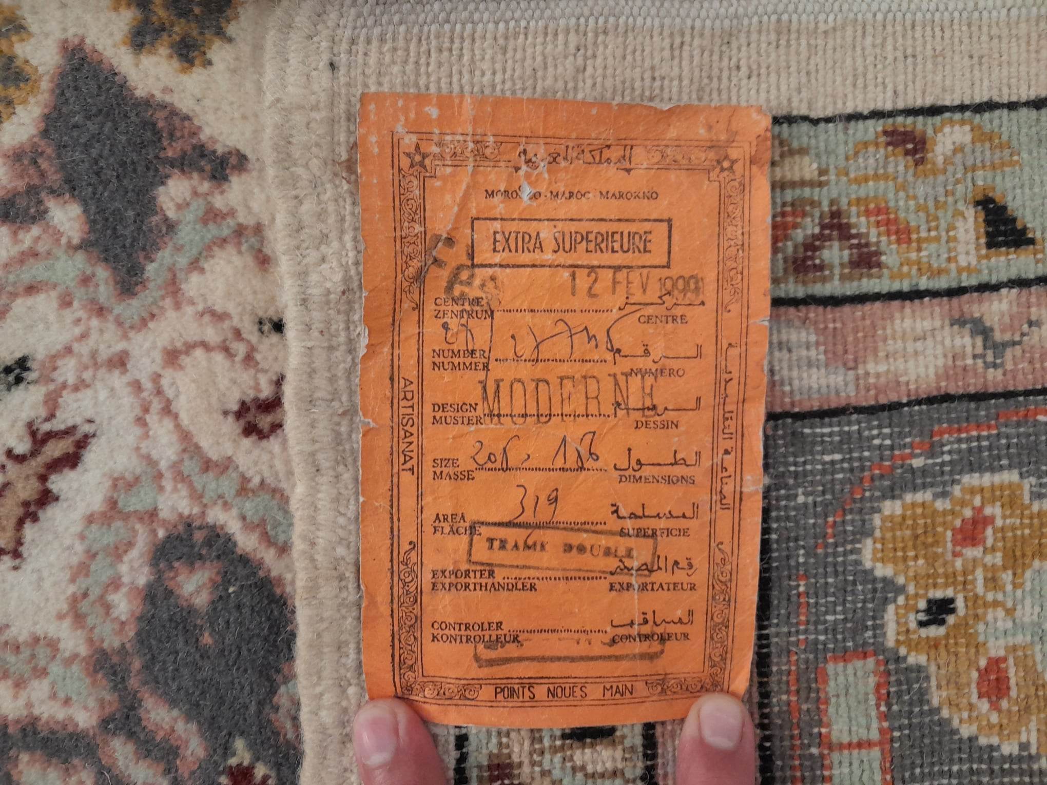 Berber rug fez handmade 208x156cm