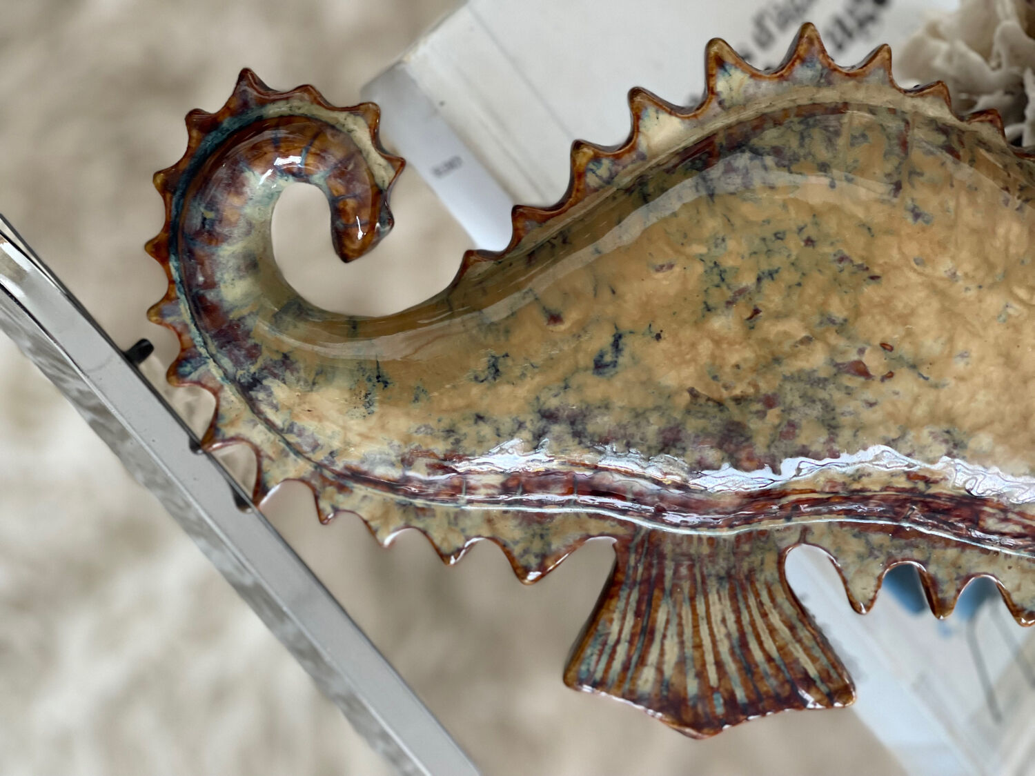 Ceramic wall seahorse