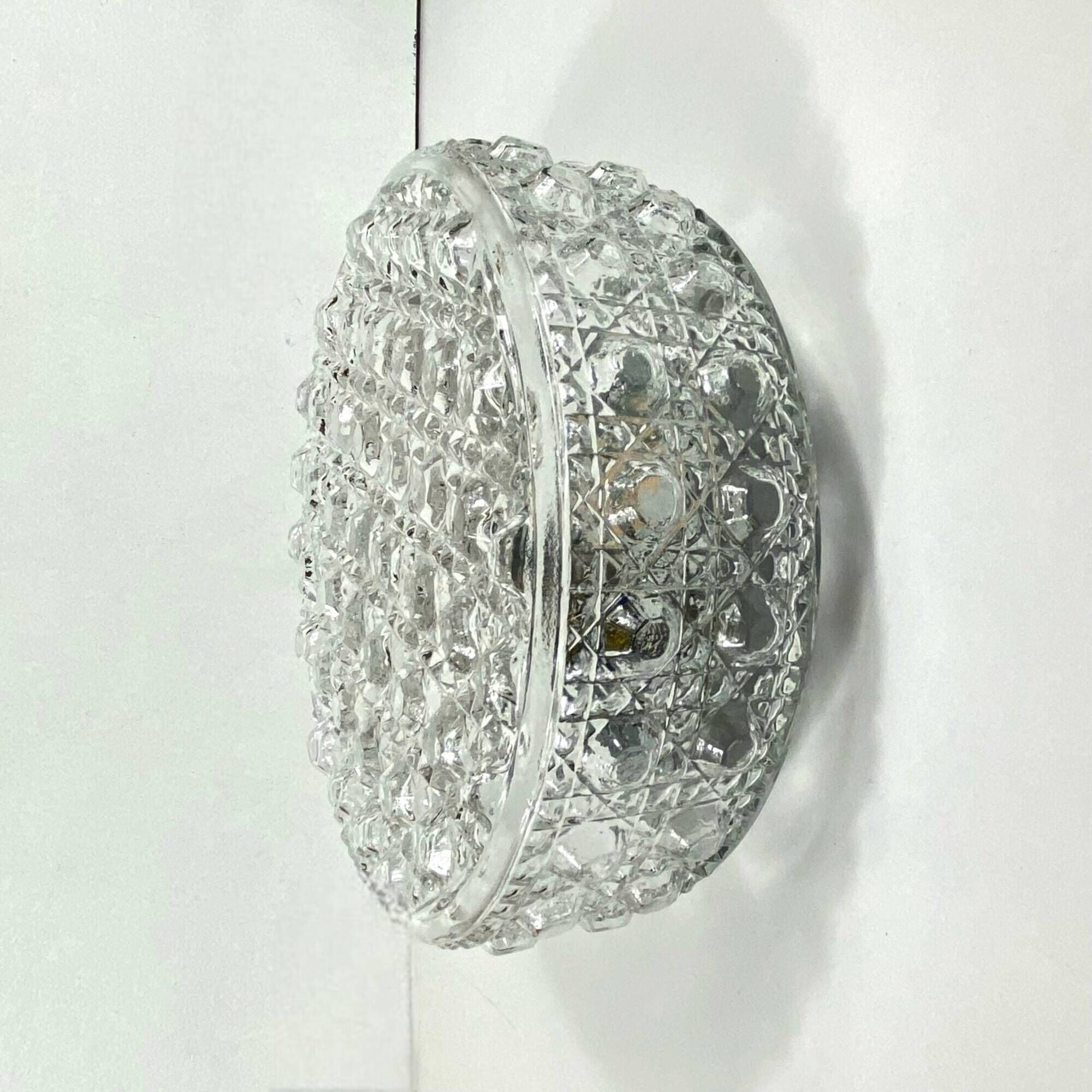Minimalist round glass ceiling light wall light 1970 1980 seventies eighties LAMP-7256