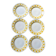 Set of 6 flat plates Lys - Digoin Sarreguemines