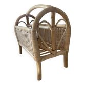 Rattan magazine rack from the 70s