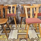 Set of 6 mismatched Baumann style bistro chairs from the 1970s