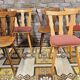Set of 6 mismatched Baumann style bistro chairs from the 1970s