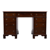 Antique English Mahogany pedestal Desk 1850s